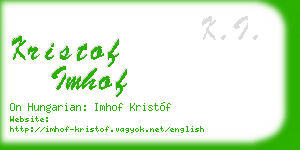 kristof imhof business card