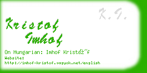 kristof imhof business card